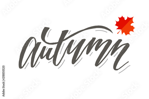 Autumn lettering Calligraphy Brush Text Holiday Vector Sticker