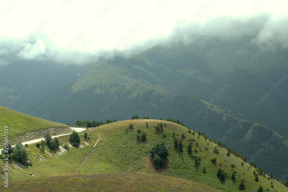 mountain,landscape,nature,summer,cloudy,panoramic,view,green,grass,travel,tourism