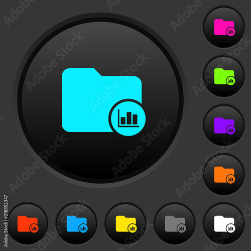 Directory usage statistics dark push buttons with color icons