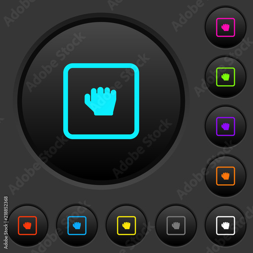 Grab object dark push buttons with color icons