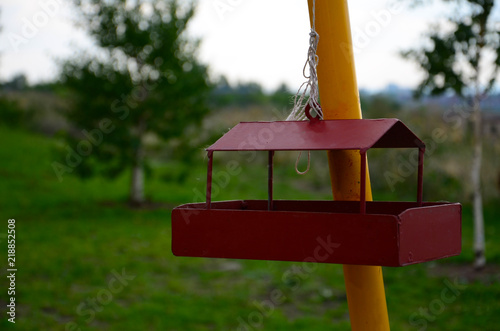 Bird feeders in park