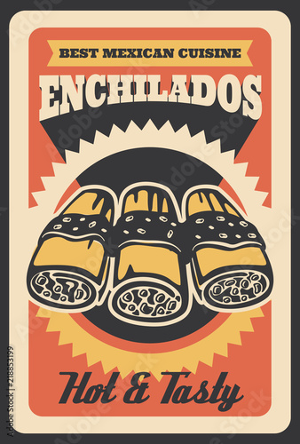 Mexican enchilados vector retro poster
