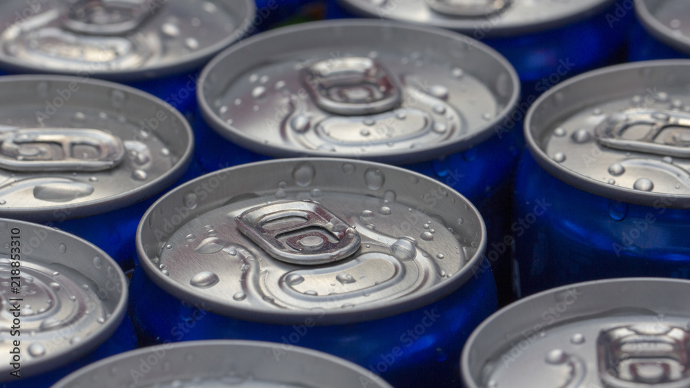 Pattern repeating of beer cans in alcohol and beverage department of superstore Pattern repeating of beer cans in alcohol and beverage department of superstore