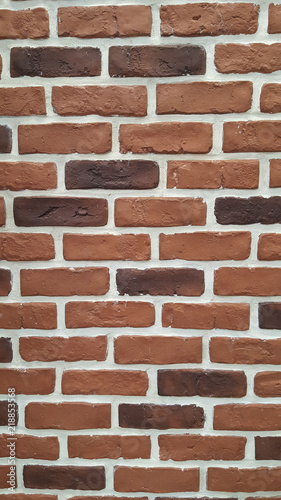 Background of Old brick wall vintage of red color
