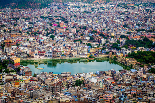 Panorama Jaipur vue bâtiments architecture lac