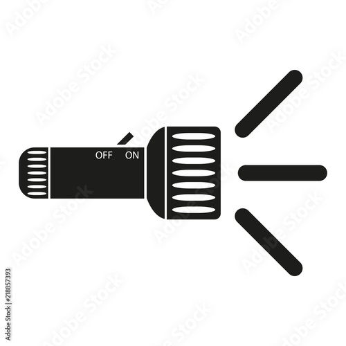 Flashlight with flash, rays of light. vector icon. The element is isolated on a light background.