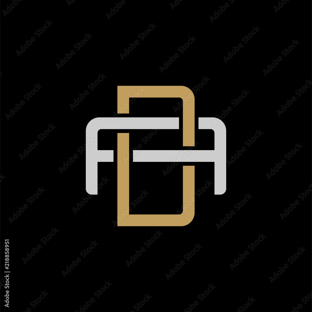 Initial letter A and D, AD, DA, overlapping interlock logo, monogram line art style, silver gold on black background Initial letter A and D, AD, DA, overlapping interlock logo, monogram line art style, silver gold on black background