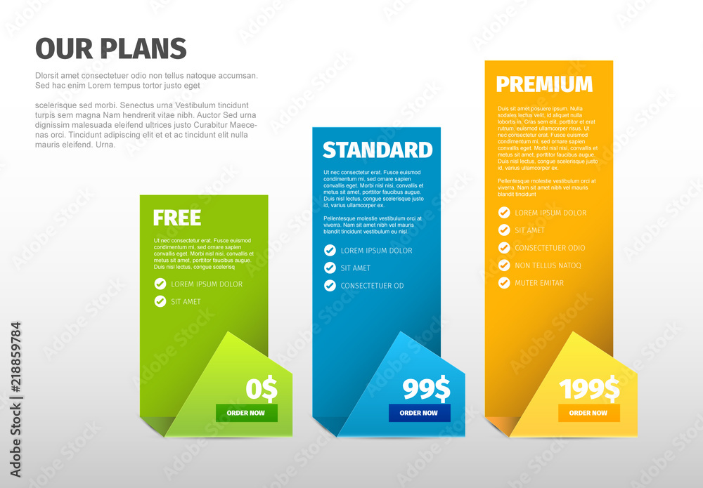 Pricing Chart Layout Stock Template Adobe Stock Pricing Chart Layout Stock Template Adobe Stock