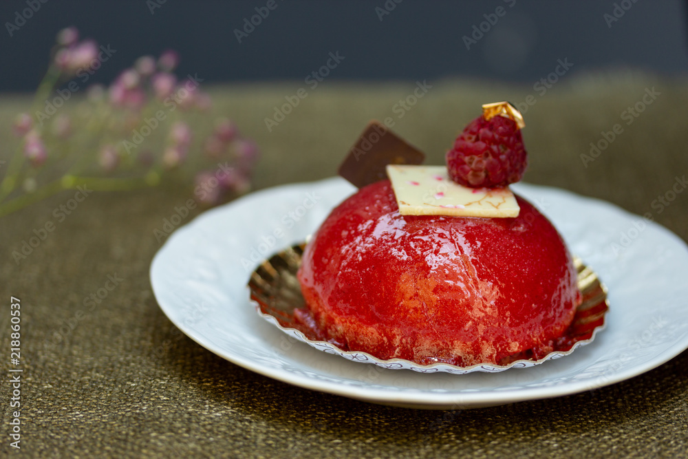 Red Raspberry Dessert Paris France Red Raspberry Dessert Paris France