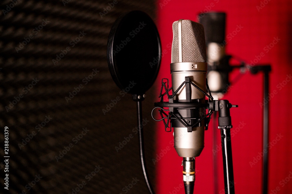 Microphone in the recording Studio close-up Photos | Adobe Stock
