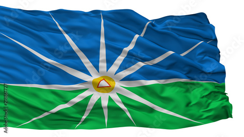 Uberlandia City Flag, Country Brasil, Minas Gerais State, Isolated On White Background