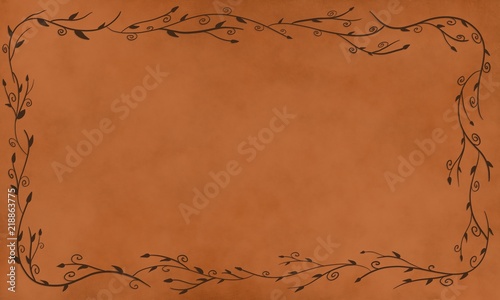 Brown Branch Boarder on Orange