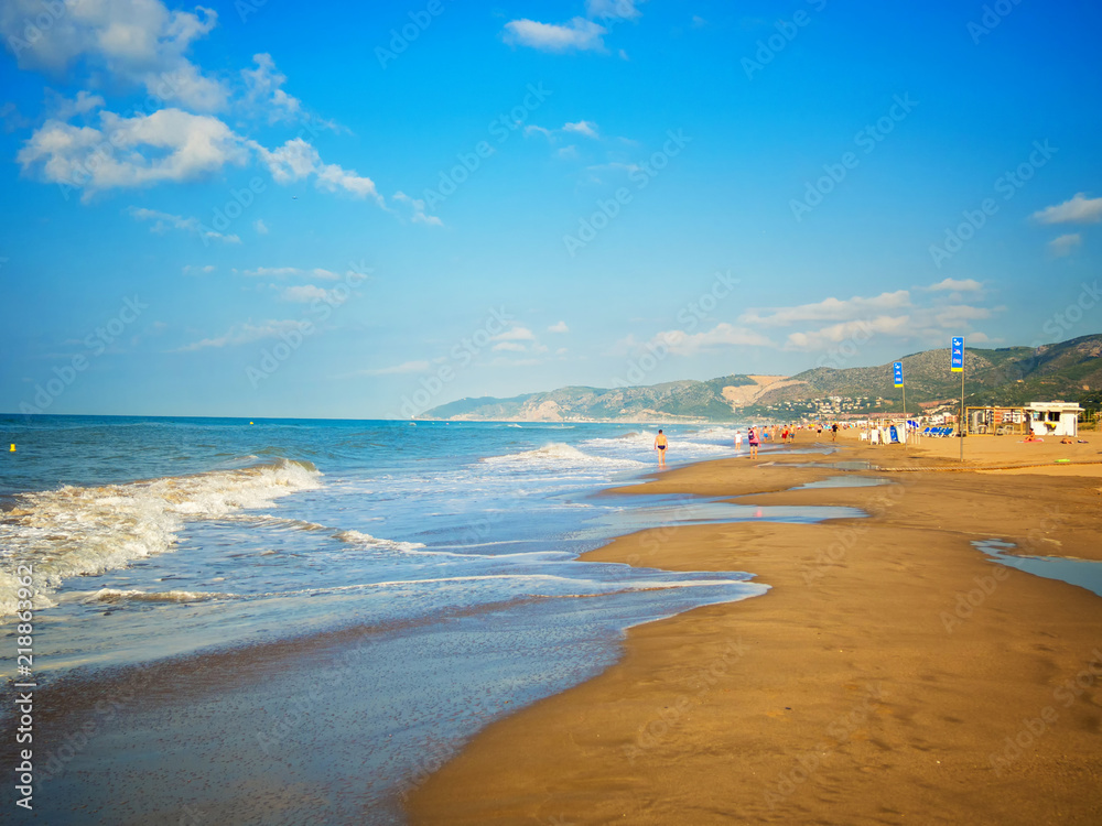 Castelldefels beach in Barcelona one summer morning Castelldefels beach in Barcelona one summer morning