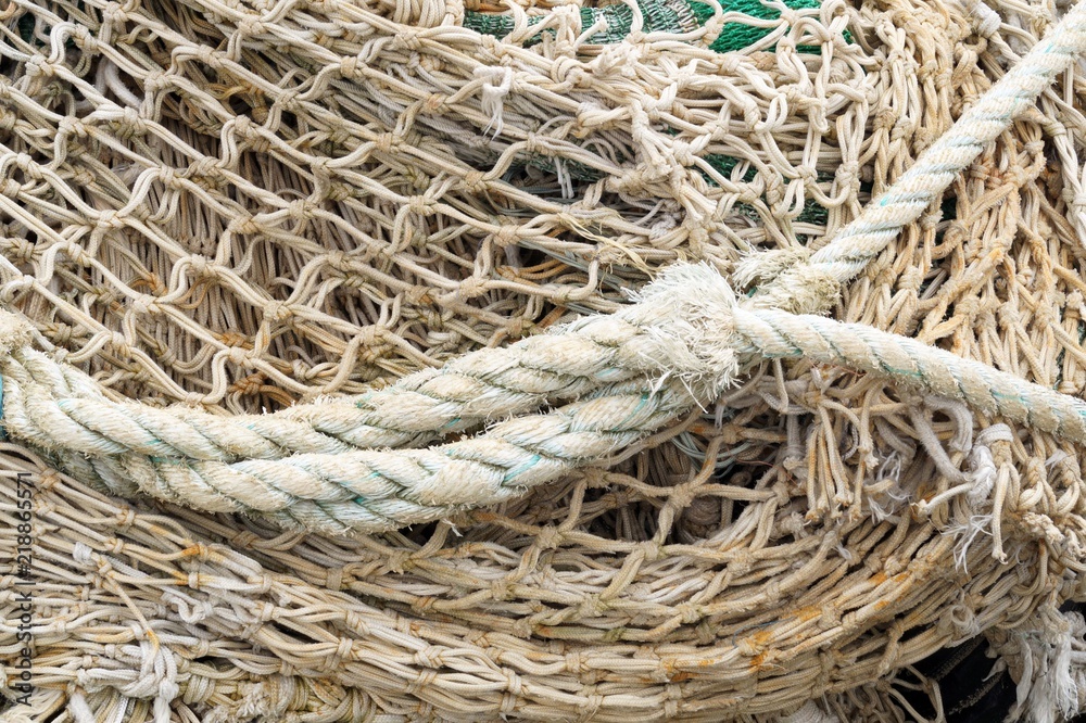 Fishing nets and ropes
