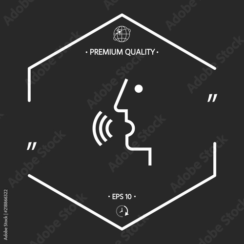 Voice control, person talking - icon
