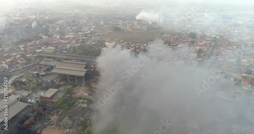 Smoke from Industrial chimneys. photo