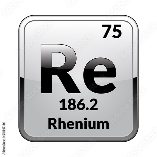 The periodic table element Rhenium. Vector illustration