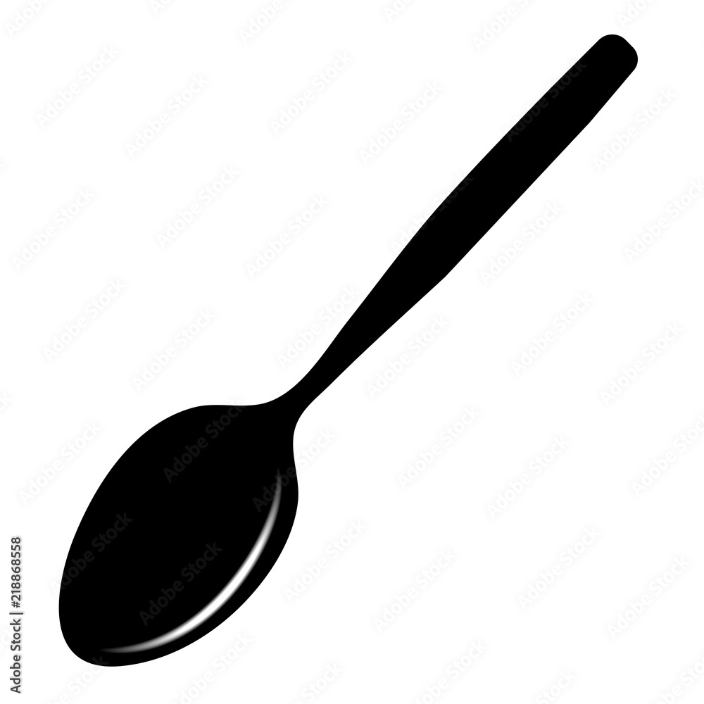 spoon for food and eating food silhouette isolated on white background spoon for food and eating food silhouette isolated on white background