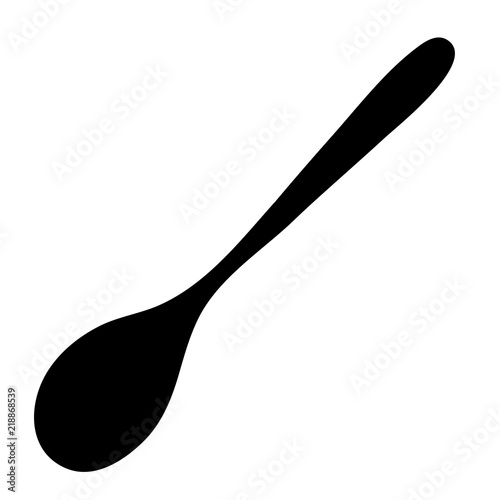 spoon for food and eating food silhouette isolated on white background