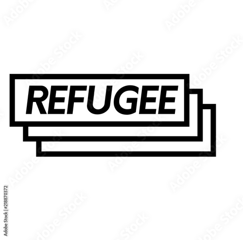 refugee stamp on white