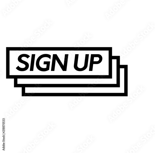 sign up stamp on white