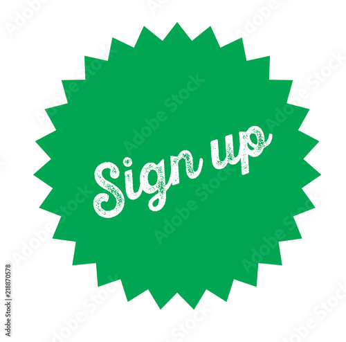 sign up stamp on white