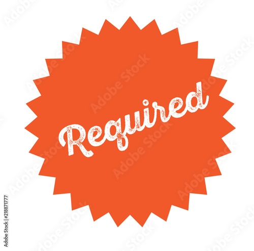 required stamp on white