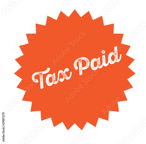 tax paid stamp on white