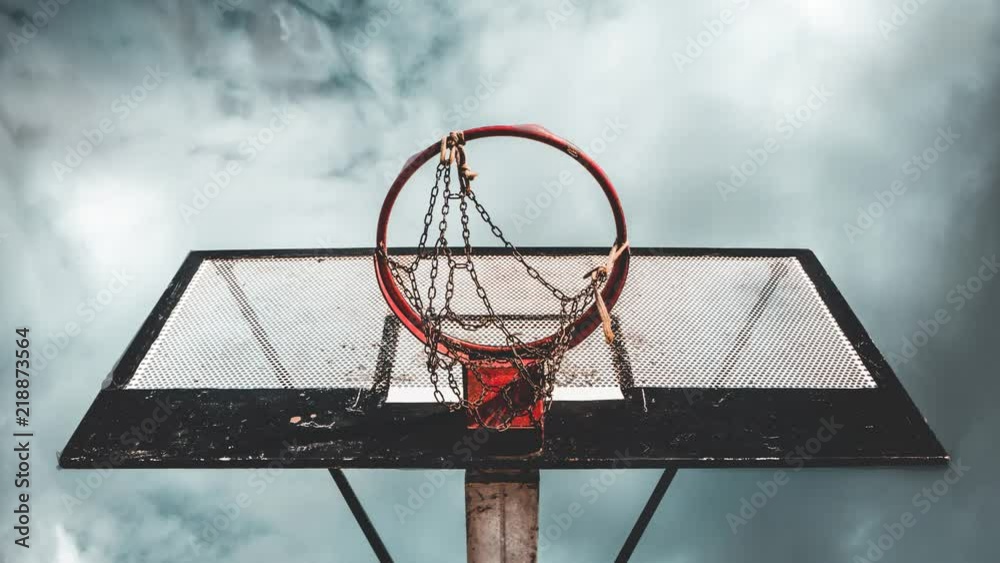 Time lapse Cinemagraph of basketball hoop and net Time lapse Cinemagraph of basketball hoop and net