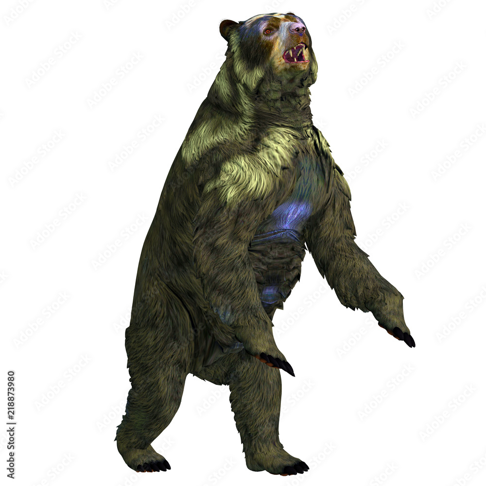 Obraz premium Arctodus Bear Rearing Up - Arctodus was an omnivorous short-faced bear that lived in North America during the Pleistocene Period. 
