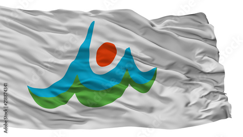 Unzen City Flag, Country Japan, Nagasaki Prefecture, Isolated On White Background photo