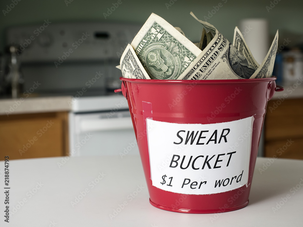 Swear Bucket in Kitchen, Horizontal Swear Bucket in Kitchen, Horizontal