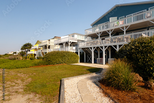 Vacation beach rentals on the green sand dunes, Sunset Beach, North Carolina