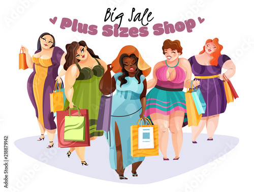 Plump Women Big Sale Illustration