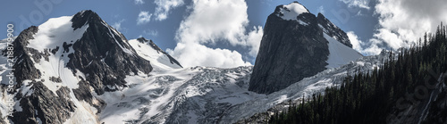 Panorama of Bugaboo Glacier and Hound's Tooth at Bugaboo Provincial Park in British Columbia photo