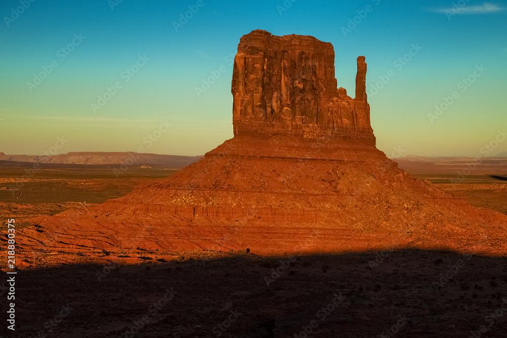 Monument Valley mitten at sunset