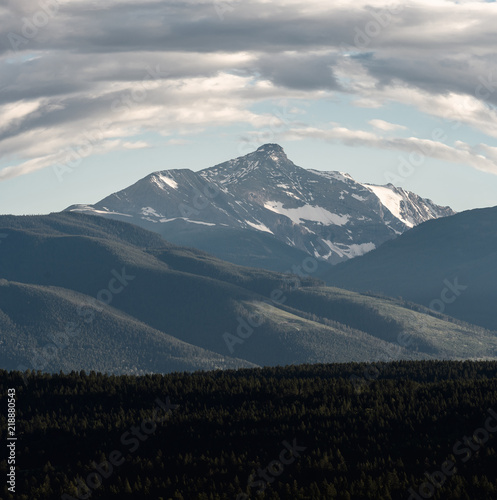 Mount Nelson in the Purcell Mountain range at dusk  Canada