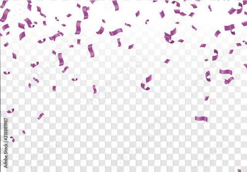 Stock vector illustration defocused Purple confetti isolated on a transparent background