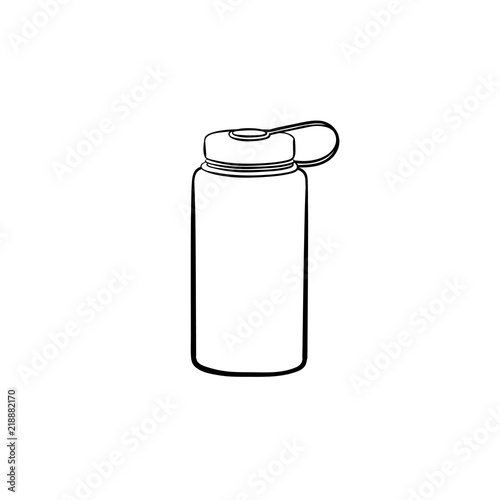 Sports water bottle hand drawn outline doodle icon