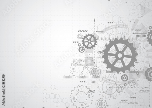 Abstract gear wheel mechanism background. Machine technology. Vector illustration
