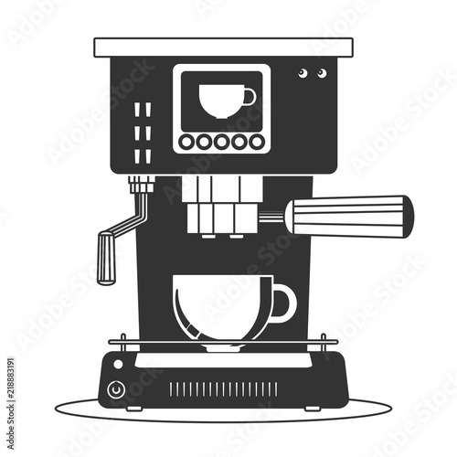 Coffee maker machine icon flat. Simple Stock flat vector illustration.