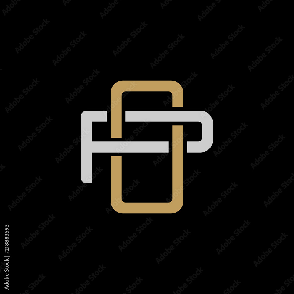 Initial letter P and O, PO, OP, overlapping interlock logo, monogram line art style, silver gold on black background Initial letter P and O, PO, OP, overlapping interlock logo, monogram line art style, silver gold on black background
