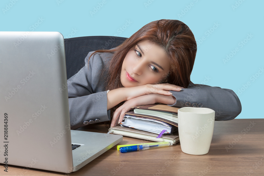 Business woman attractive enjoy nap relaxing Business woman attractive enjoy nap relaxing