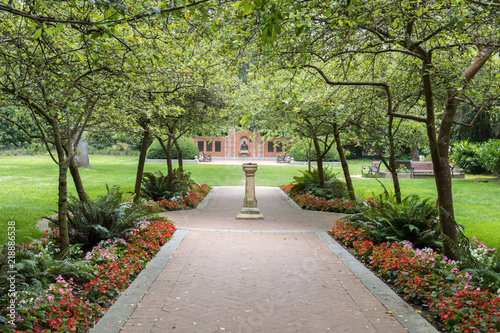 Fototapeta Naklejka Na Ścianę i Meble -  Shakespeare Garden in the Golden Gate Park, San Francisco, California, USA. A view of the Shakespeare Garden as seen from the main gate.