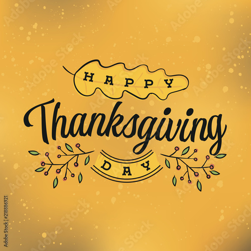 Happy Thanksgiving day typography.