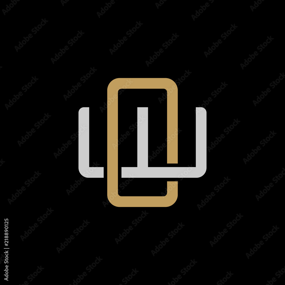 Initial letter W and O, WO, OW, overlapping interlock logo, monogram line art style, silver gold on black background Initial letter W and O, WO, OW, overlapping interlock logo, monogram line art style, silver gold on black background