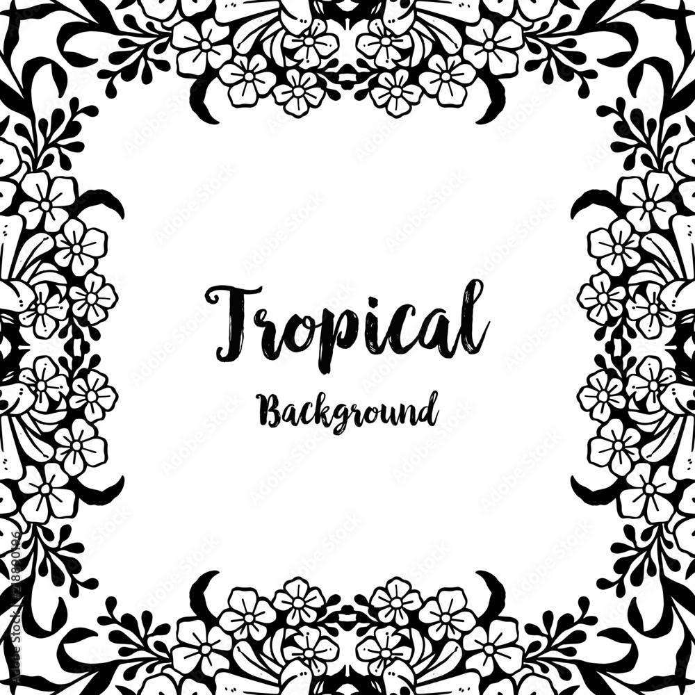 Tropical theme with flower design background vector illustration
