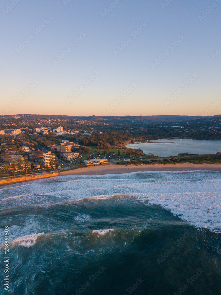 Aerial view of Sydney Northern Beaches coastline.