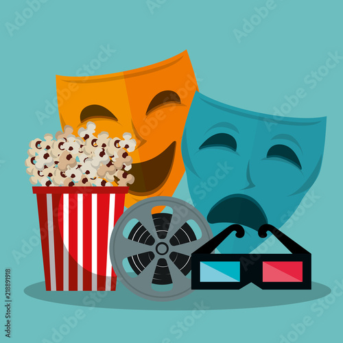 theater masks cinematographic icons