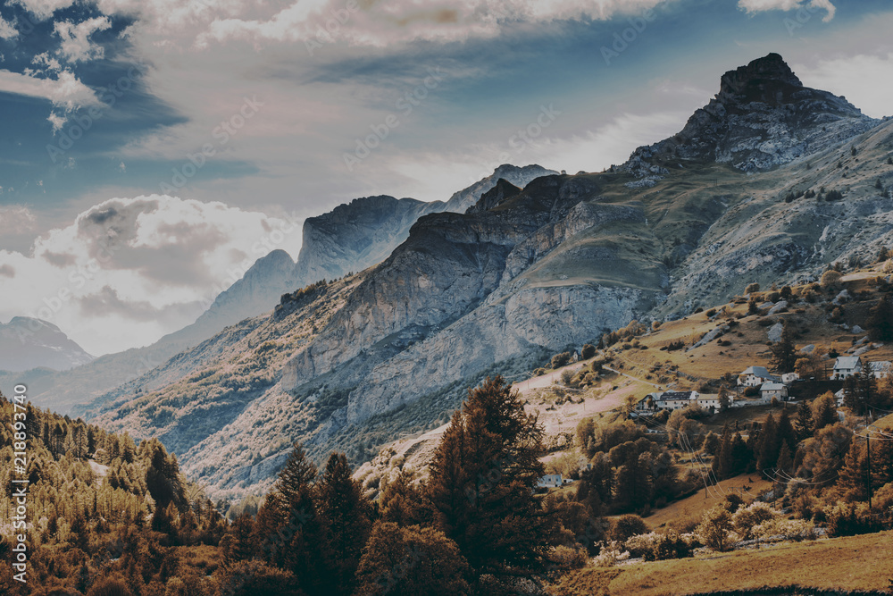 Fototapeta premium Beautiful autumn colours in mountains and woodlands